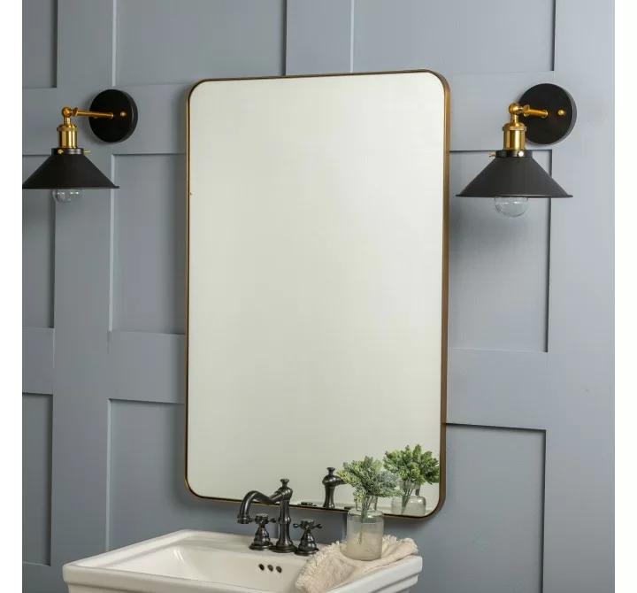 Somerset Gold Metal Mirror - Lifestyle