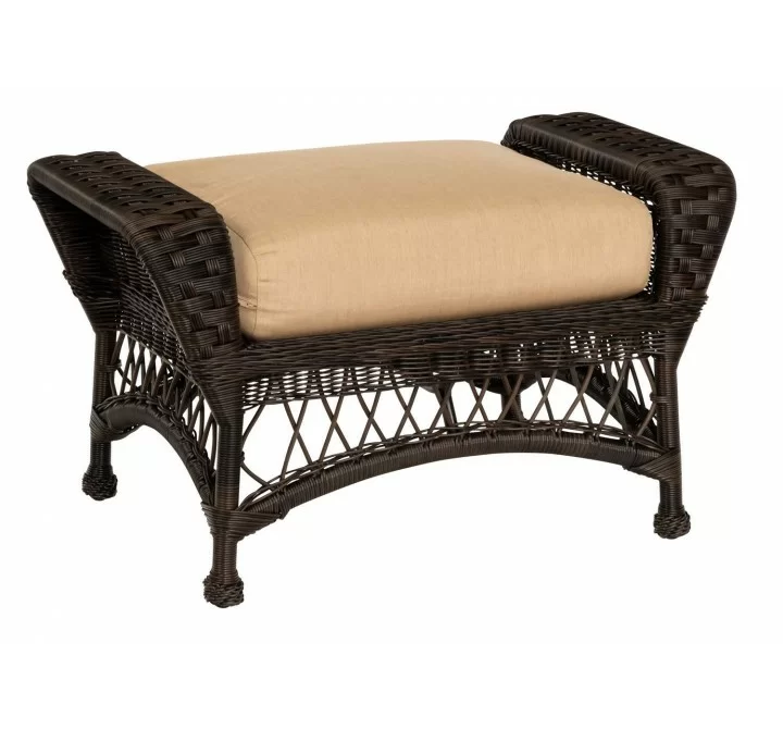 Woodard Sommerwind Ottoman in Coffee
