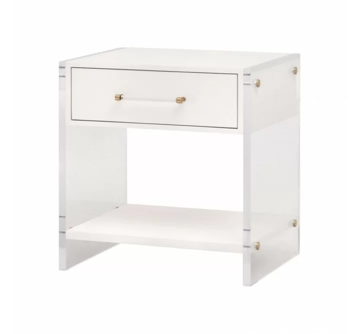 Essentials For Living Sonia Shagreen 1-Drawer Nightstand - Front Side Angle