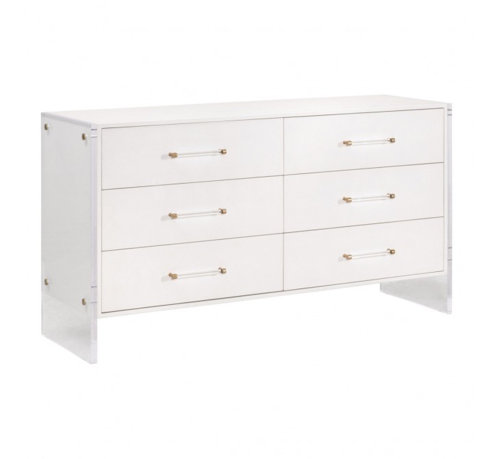 Essentials For Living Sonia Shagreen 6-Drawer Double Dresser - Front Side Angle