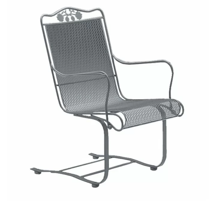 Woodard High Back Spring Base Chair with Optional Seat Cushion