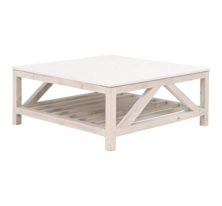 Essentials For Living Spruce Square Coffee Table - Front Side Angle