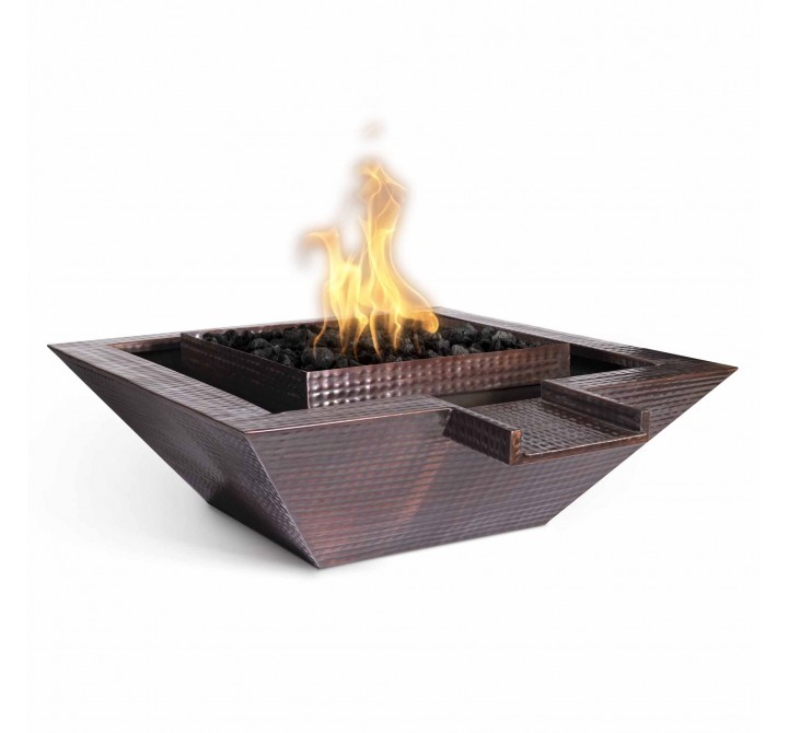 The Outdoor Plus Maya Hammered Copper Fire & Water Bowl - Gravity Spill