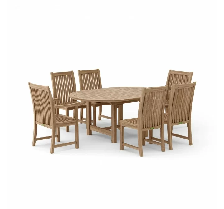 Anderson Teak Chicago 7-Piece Oval Extension Dining Set-1