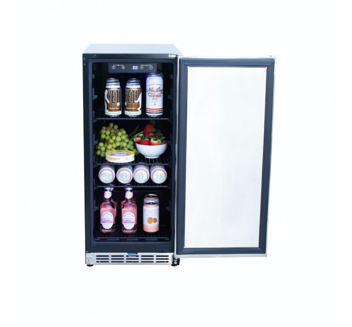 Summerset Grills 15" Outdoor Rated Fridge with Stainless Door - Angled