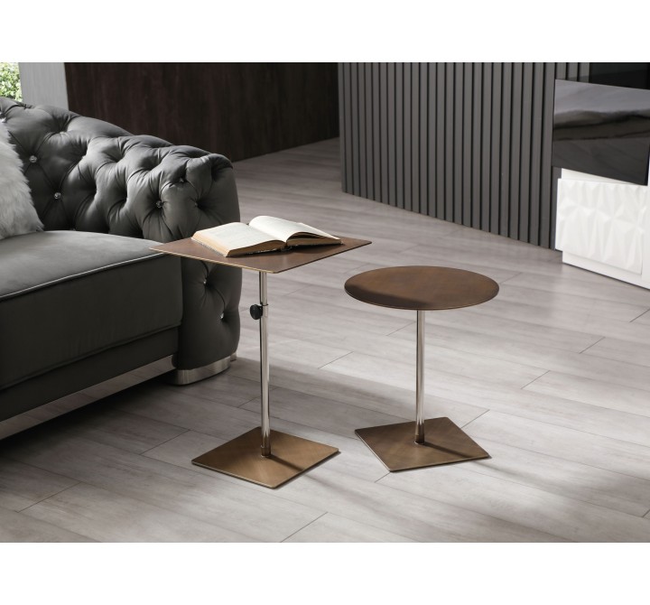 Whiteline Modern Living Karley Side Table In Bronze Brushed Metal - Lifestyle