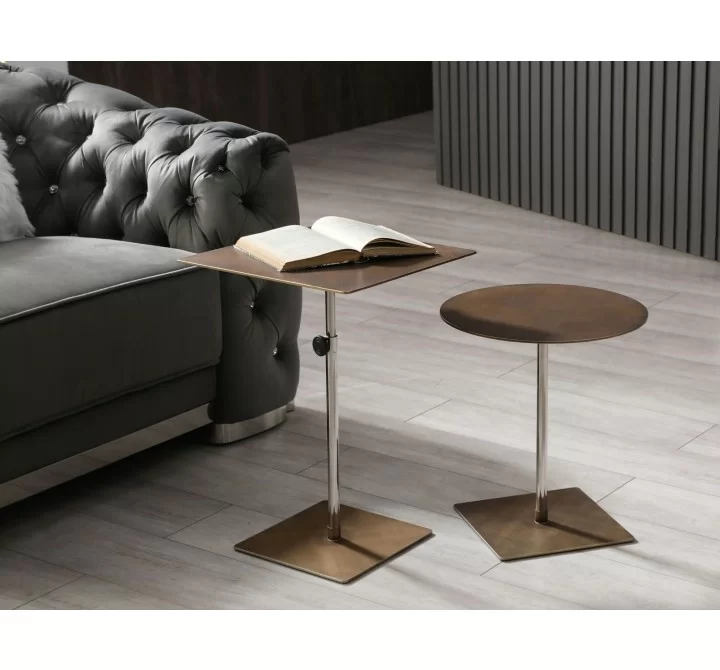 Whiteline Modern Living Marley Side Table In Bronze Brushed Metal  - Lifestyl
