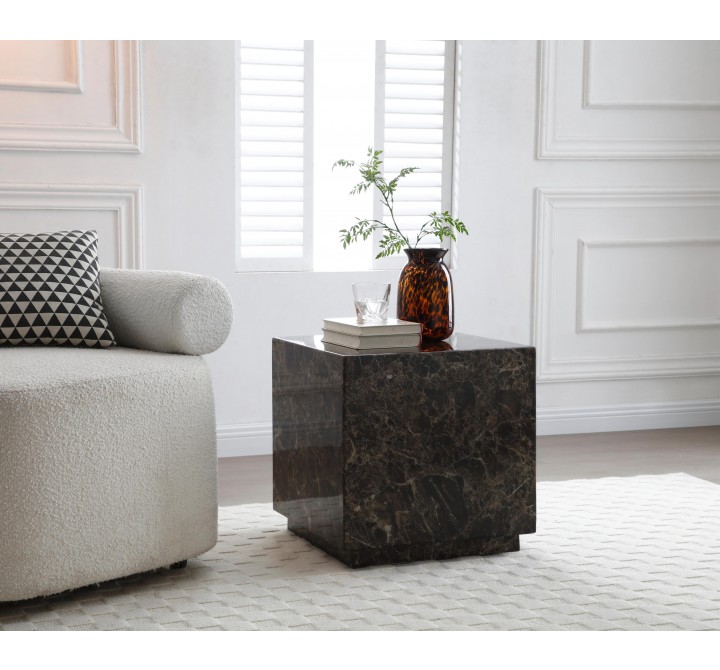 Iris Side Table in Dark Emperador-Lifestyle 1