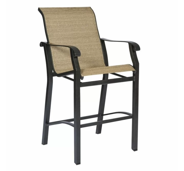 Woodard Cortland Sling Stationary Bar Stool - Angled