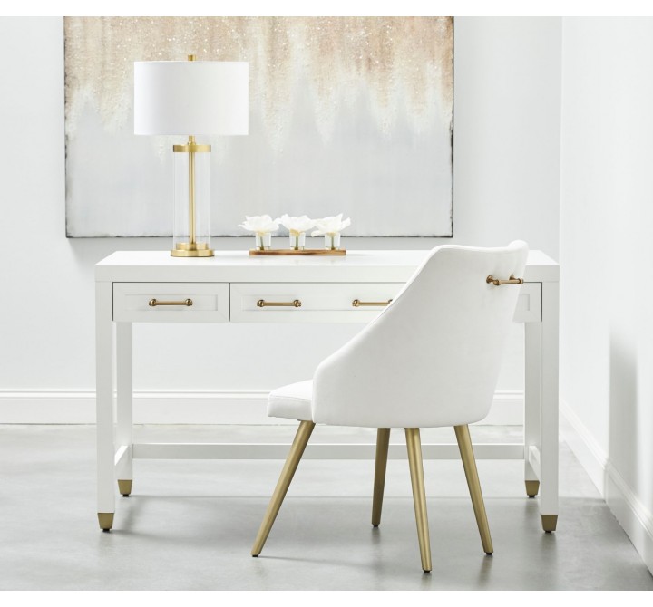 Essentials For Living Stella Desk in Matte White - Lifestyle