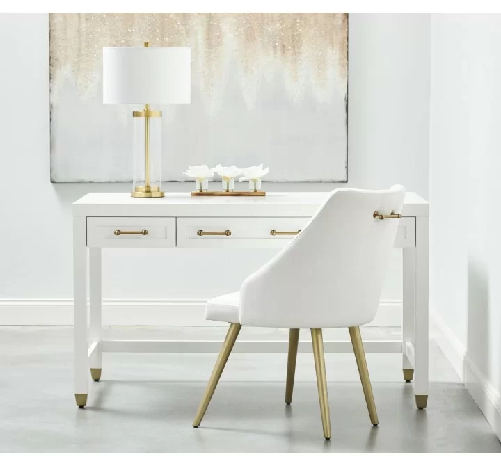 Essentials For Living Stella Desk in Matte White - Lifestyle