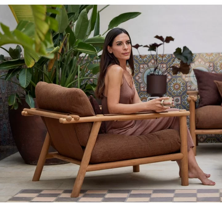 Cane-Line Sticks Lounge Chair Teak  Umber brown Close View