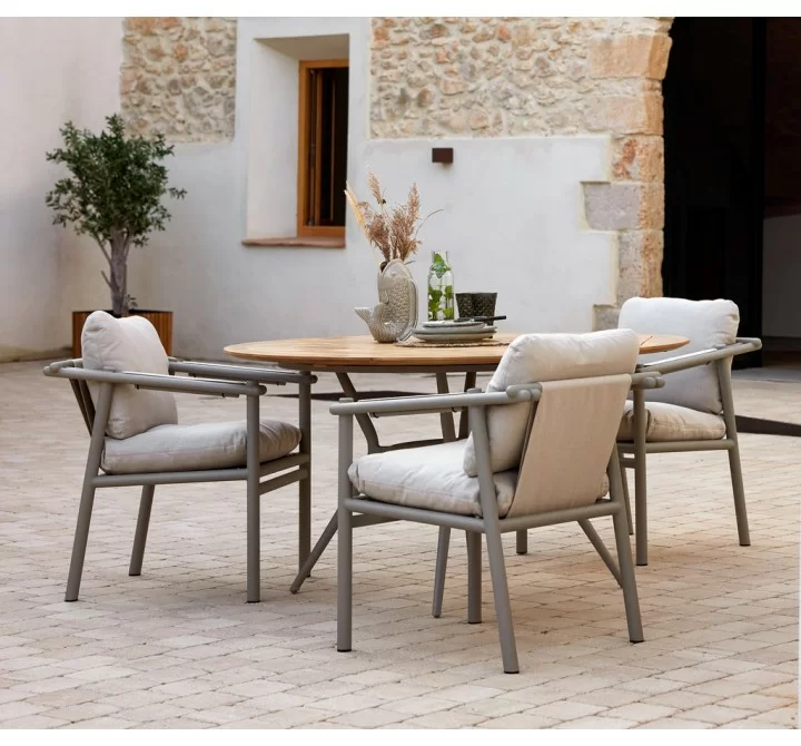 Cane-Line Sticks Armchair with Round Table Set