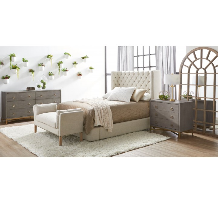 Strand Shagreen 6-Drawer Double Dresser in Gray Shagreen - Lifestyle