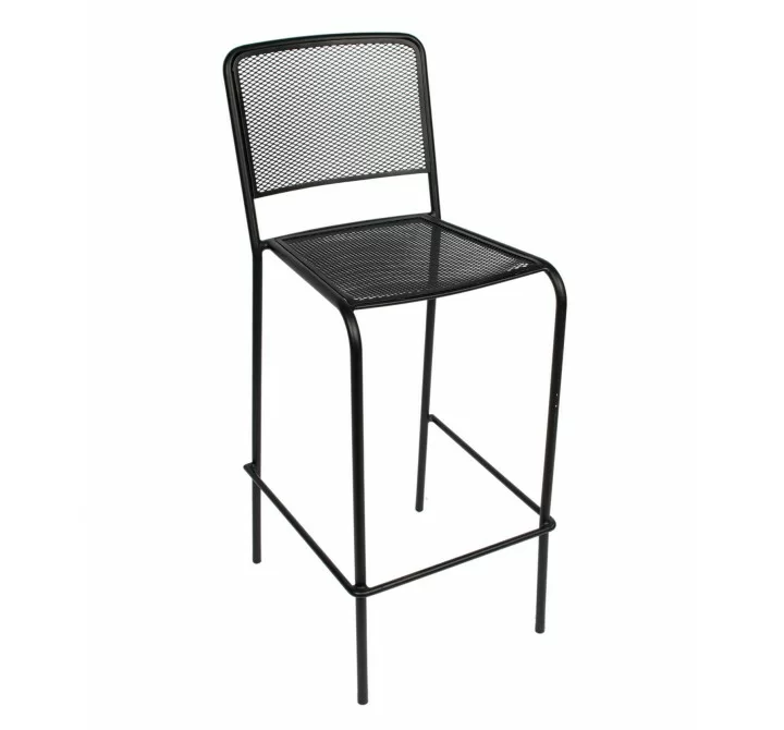 Chesapeake Barstool Micro Mesh Seat & Back - Powder Coated Steel - Black