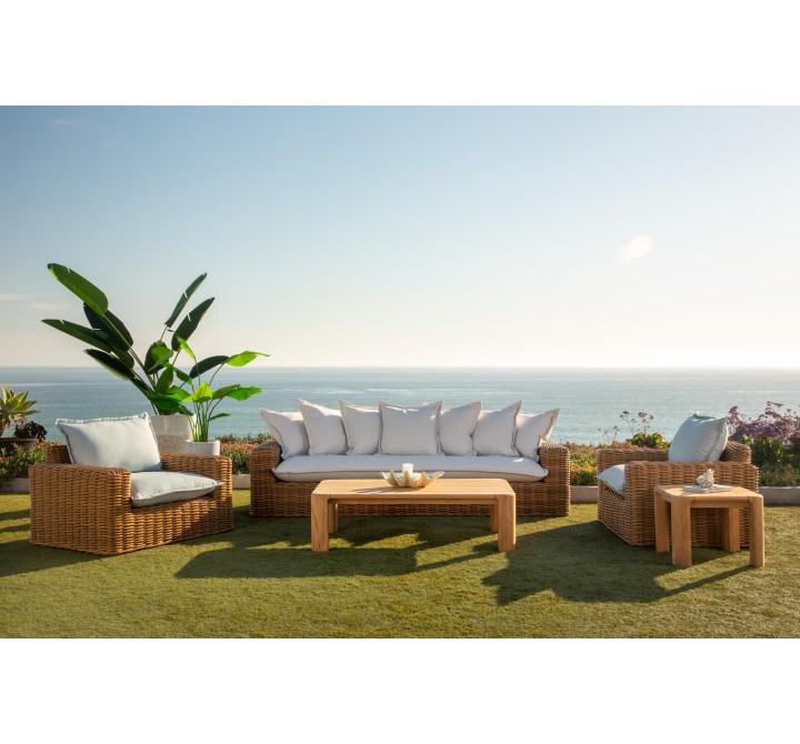 Sunset West Natural Teak Coffee Table - Lifestyle 1