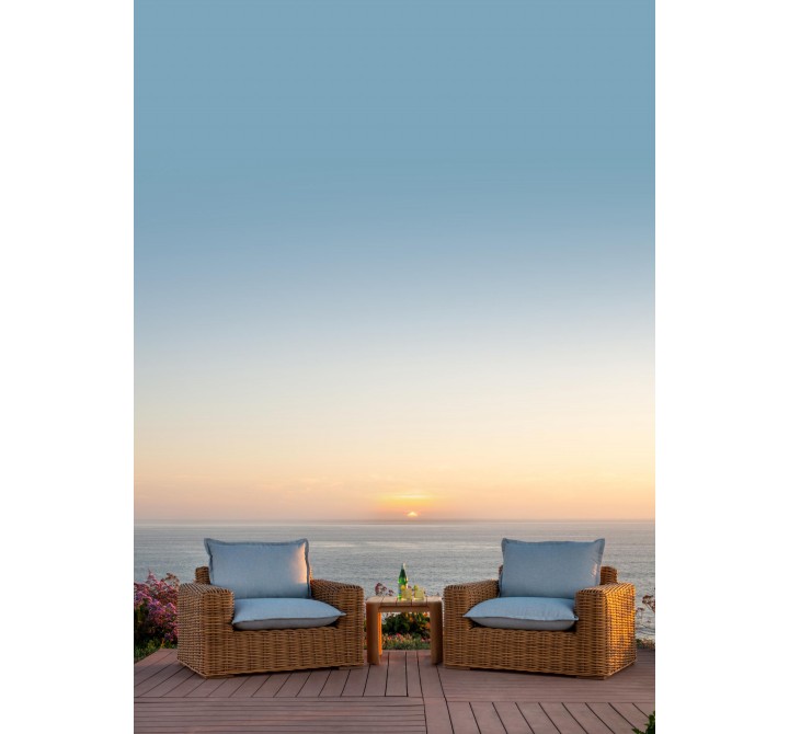 Sunset West Playa Oversized Swivel Club Chair in Soothe Pearl with Flange Welt - Lifestyle