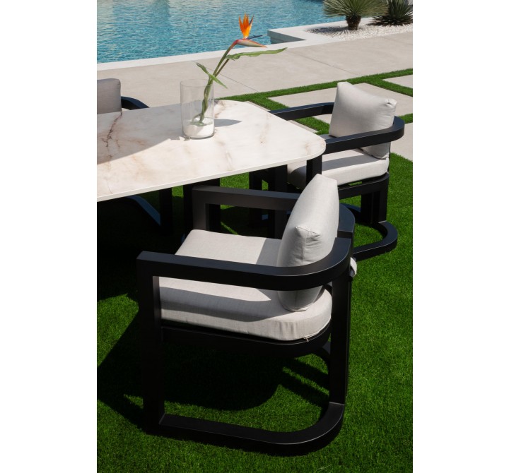 Sunset West Malibu Dining Chair in Cast Silver - Lifestyle 3