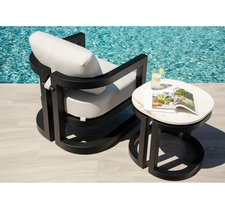 Sunset West Malibu Club Chair in Cast Silver - Lifestyle 4