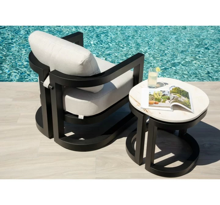 Sunset West Malibu Club Chair in Cast Silver - Lifestyle 4