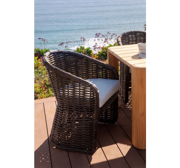Sunset West Cabo Dining Chair in Soothe Pearl with Flange Welt - Lifestyle 3