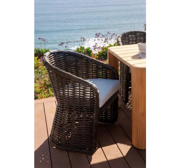 Sunset West Cabo Dining Chair in Soothe Pearl with Flange Welt - Lifestyle 3