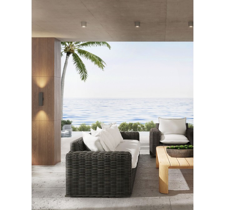 Sunset West Cabo Oversized Club Chair in Soothe Pearl with Flange Welt Side - Lifestyle 3