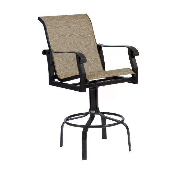 Woodard Cortland Sling Swivel Bar Stool - Angled