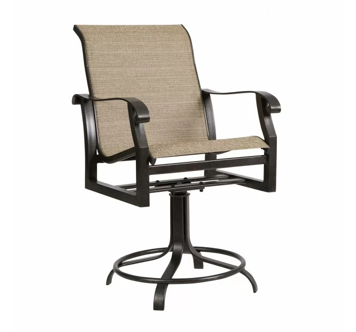 Woodard Cortland Sling Swivel Counter Stool - Angled