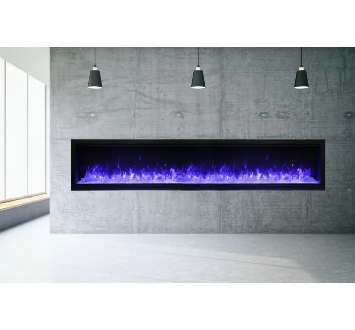 Amantii 100" Extra Tall Clean Face Electric Built-in With Black Steel Surround