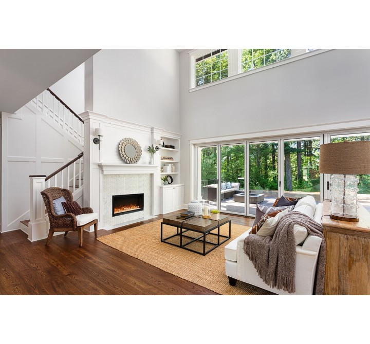 Amantii 34" Extra Tall Clean Face Electric Built-in With Black Steel Surround - Lifestyle