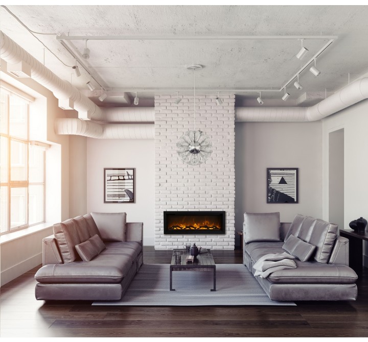 Remii 34" Basic Clean-face Electric Built-in With Glass With Black Steel Surround - Lifestyle