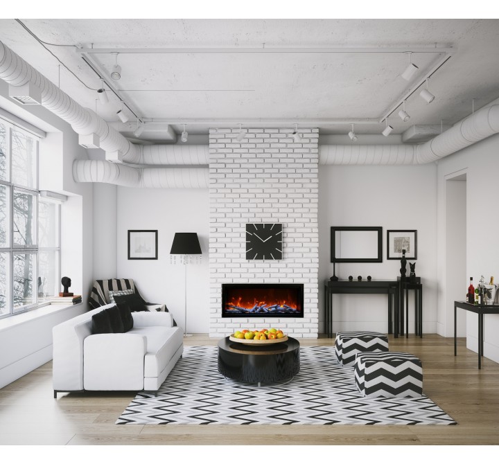50" Extra Tall Clean Face Electric Built-in With Black Steel Surround - Lifestyle