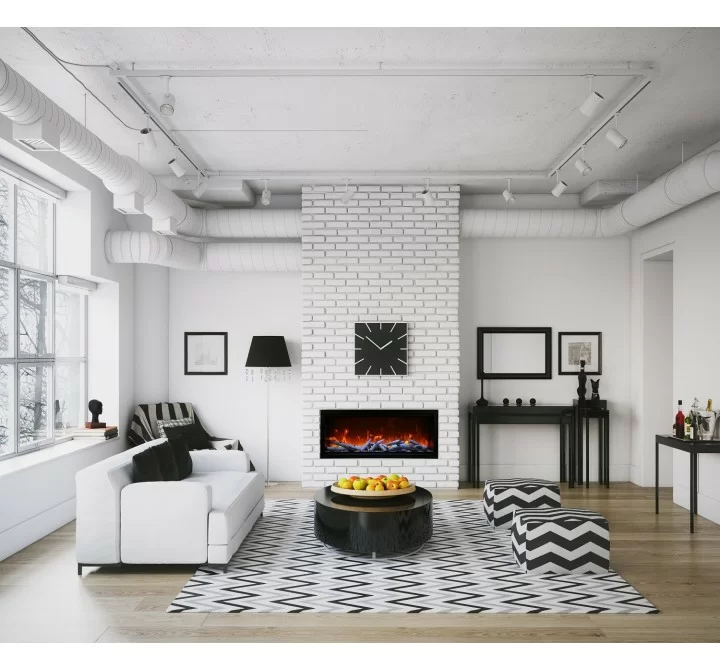 50" Extra Tall Clean Face Electric Built-in With Black Steel Surround - Lifestyle