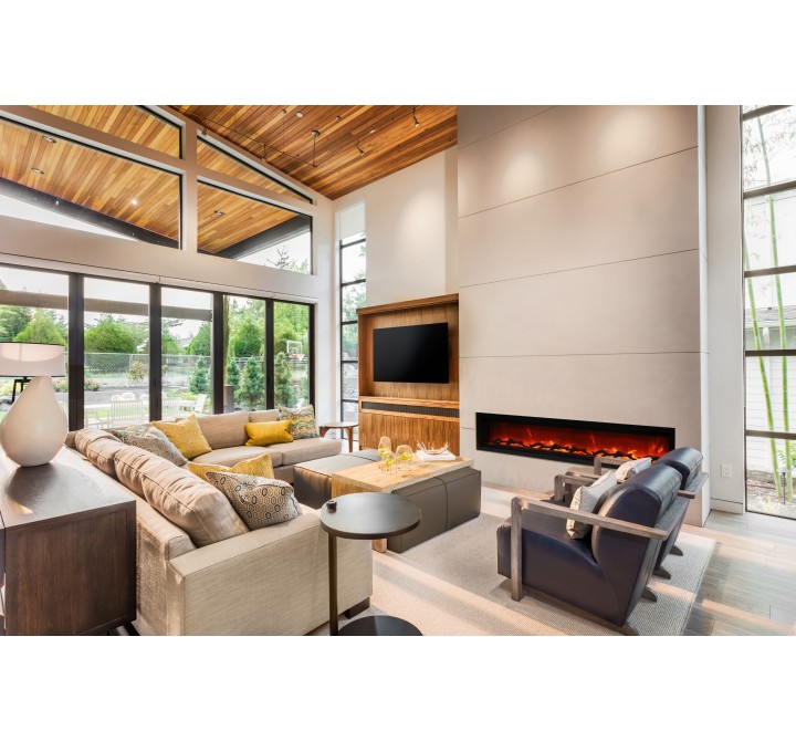 88" Basic Clean-face Electric Built-in With Glass With Black Steel Surround - Lifestyle