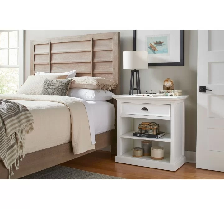 Nova Solo Halifax Grand BedsideTable With Shelves - Lifestyle Shot