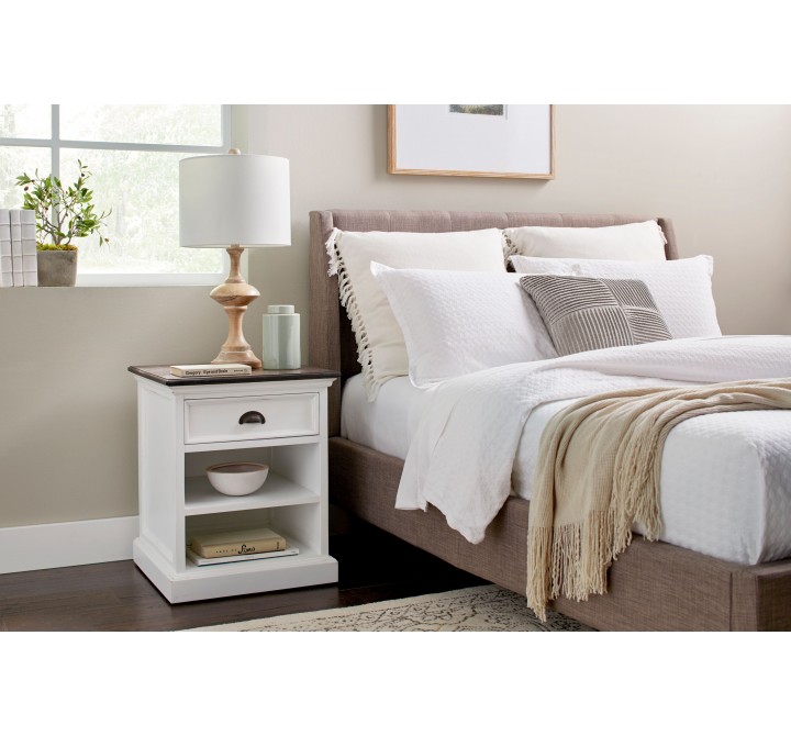 Nova Solo Halifax Accent Bedside Table with Dividers - Lifestyle