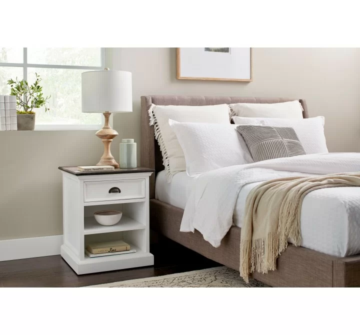 Nova Solo Halifax Accent Bedside Table with Dividers - Lifestyle