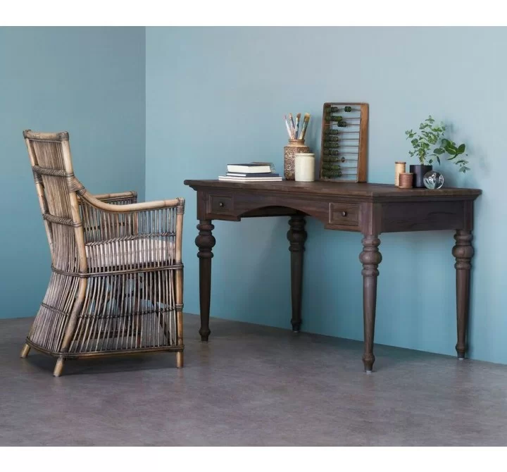 Nova Solo Hygge Solid Teak Writing Desk - Lifestyle