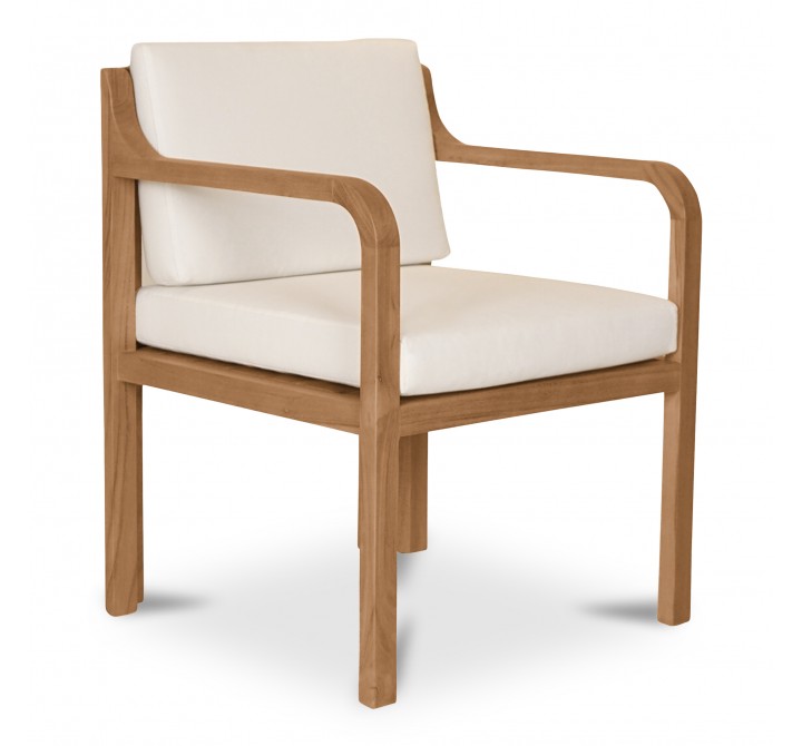 Moe's Home Collection Nellie Outdoor Dining Chair in White - Angled View