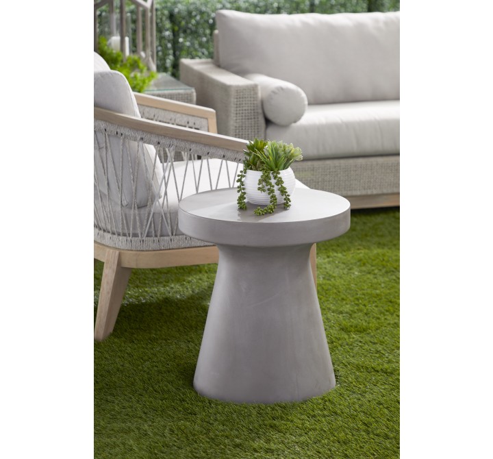 Essentials For Living Tack Accent Table in Slate Gray Concrete - Lifestyle