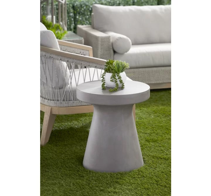 Essentials For Living Tack Accent Table in Slate Gray Concrete - Lifestyle