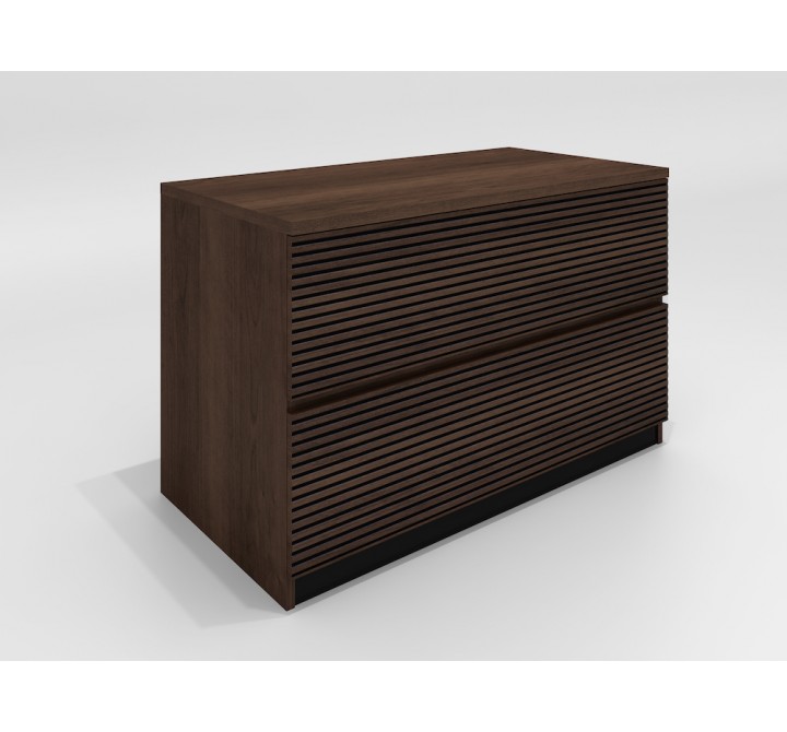 36" Mid-Century Modern 2 drawer Lateral File in Cognac