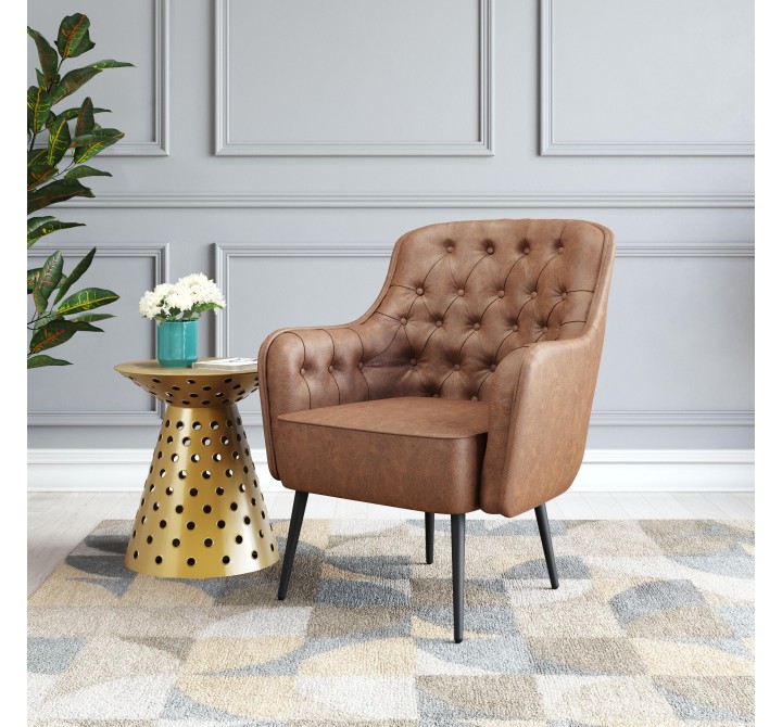 Tasmania Accent Chair Vintage Brown - Lifestyle