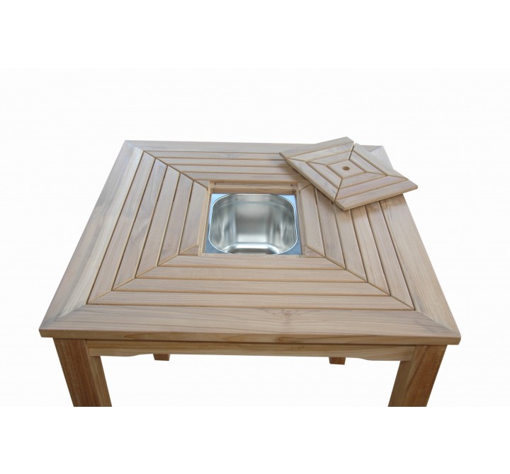 Anderson Teak Chatsworth Ice Chiller Bar Table Top View