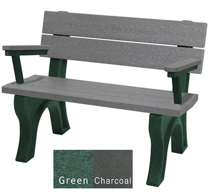 Polly Products Traditional Backed Bench With Arm