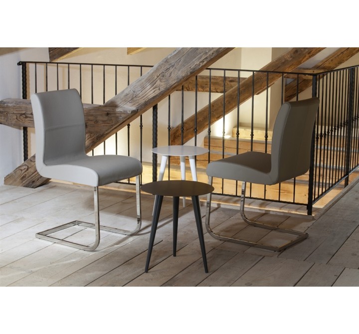 STELLA Collection Italian Gray Leather Dining Chair by Talenti Casa