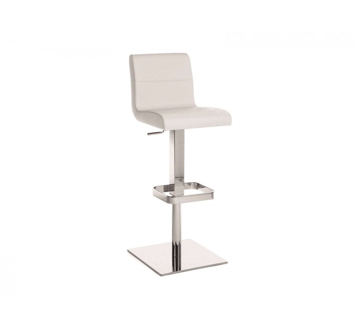 STELLA Collection Italian White Leather Bar Stool by Talenti Casa