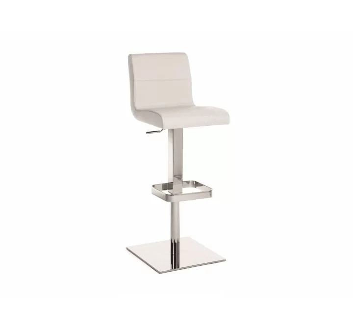 STELLA Collection Italian White Leather Bar Stool by Talenti Casa