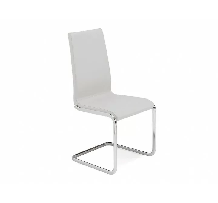AURORA Italian White Leather Dining Chair 